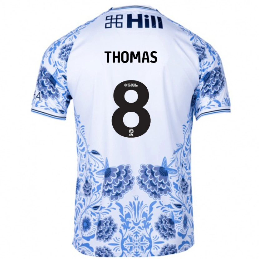 Danxen Men George Thomas #8 White Blue Away Jersey 2024/25 T-Shirt