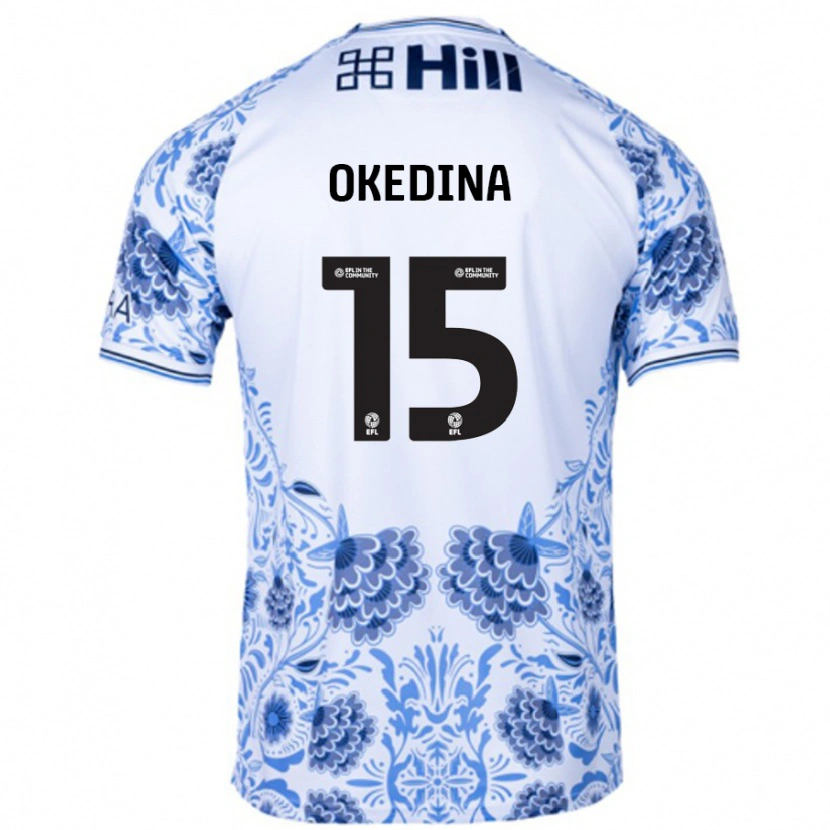 Danxen Men Jubril Okedina #15 White Blue Away Jersey 2024/25 T-Shirt