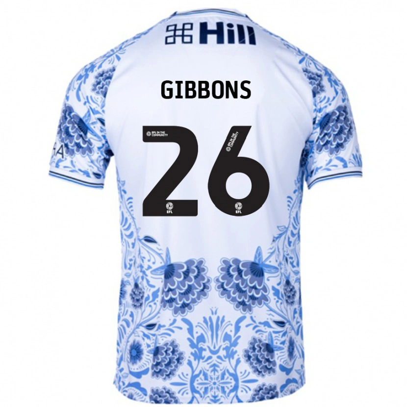 Danxen Men James Gibbons #26 White Blue Away Jersey 2024/25 T-Shirt