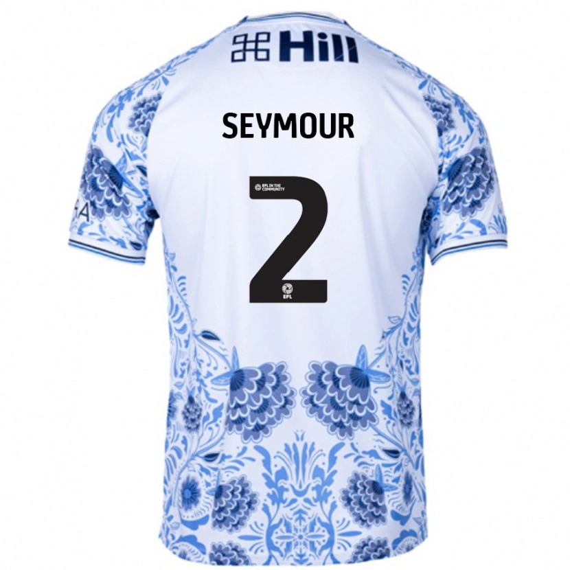 Danxen Men Mayzee Seymour #2 White Blue Away Jersey 2024/25 T-Shirt