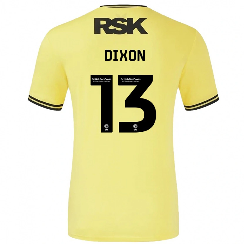 Danxen Men Kaheim Dixon #13 Yellow Black Away Jersey 2024/25 T-Shirt