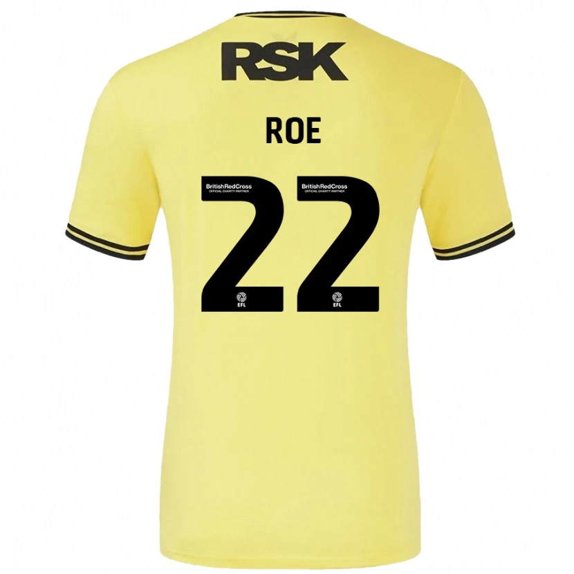 Danxen Men Bethan Roe #22 Yellow Black Away Jersey 2024/25 T-Shirt