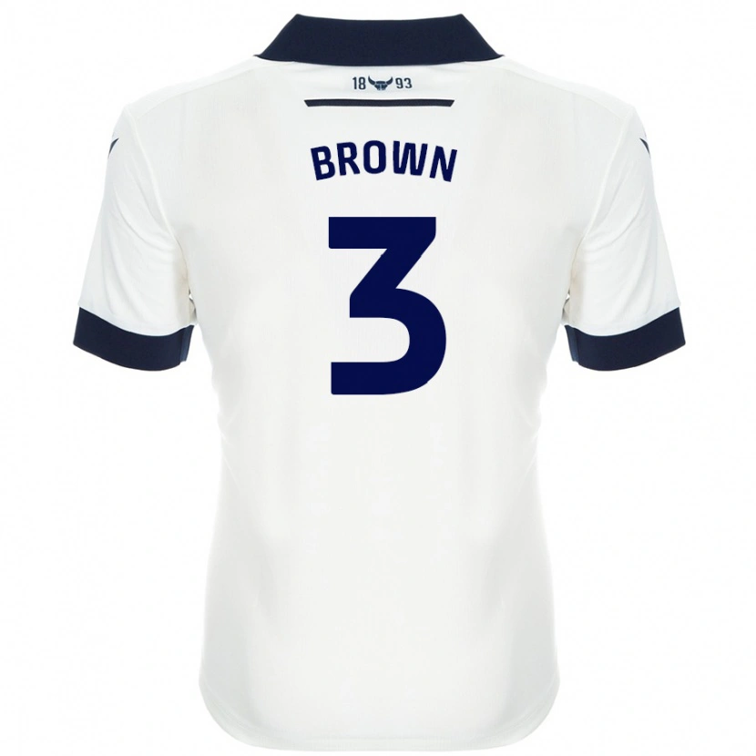 Danxen Men Ciaron Brown #3 White Navy Blue Away Jersey 2024/25 T-Shirt