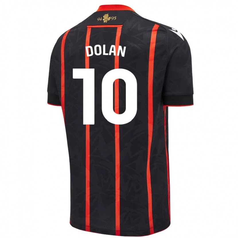 Danxen Men Tyrhys Dolan #10 Black Red Away Jersey 2024/25 T-Shirt