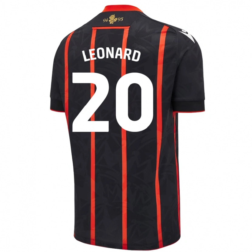 Danxen Men Harry Leonard #20 Black Red Away Jersey 2024/25 T-Shirt