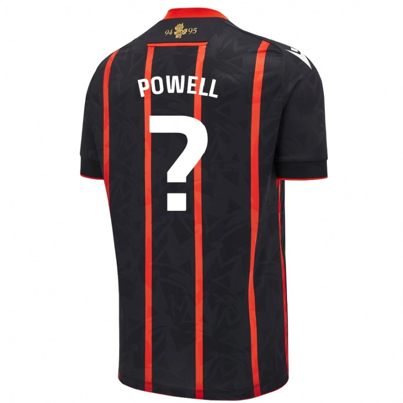 Danxen Men Brandon Powell #0 Black Red Away Jersey 2024/25 T-Shirt