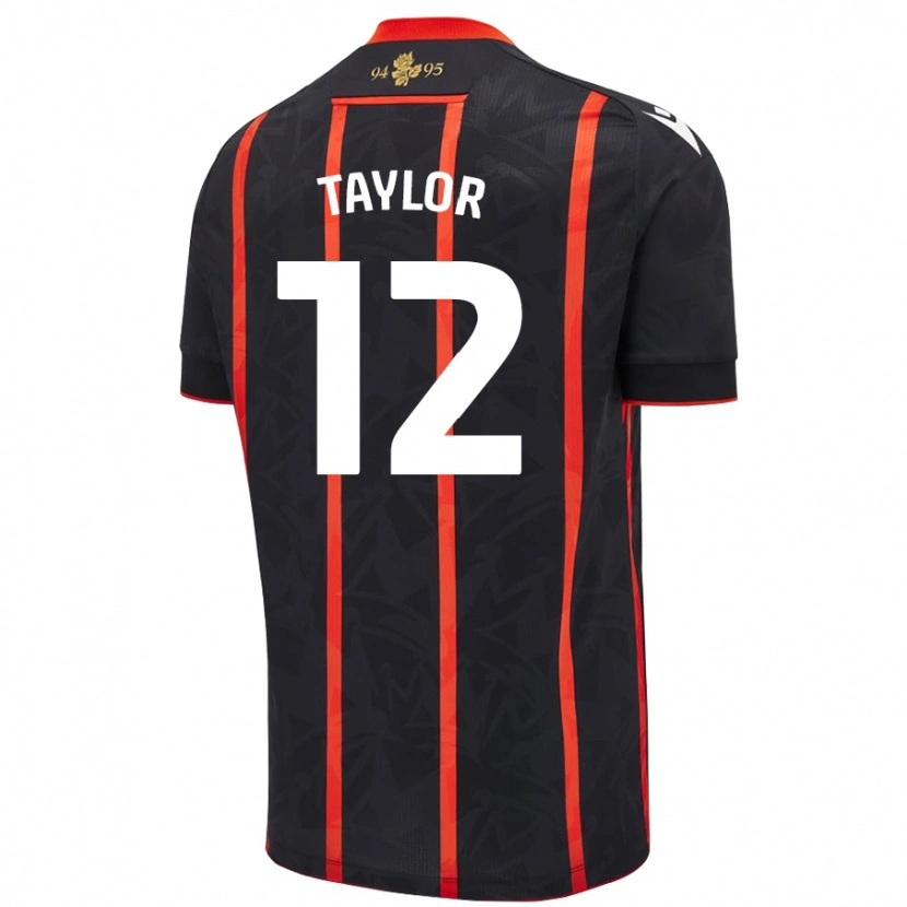 Danxen Men Emma Taylor #12 Black Red Away Jersey 2024/25 T-Shirt