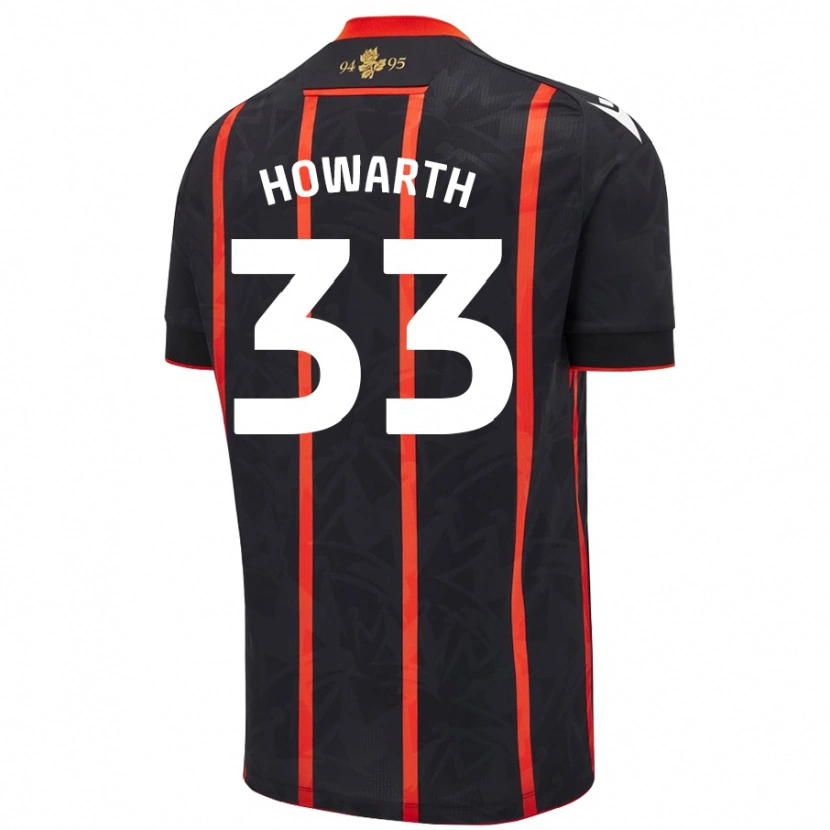 Danxen Men Taylor Howarth #33 Black Red Away Jersey 2024/25 T-Shirt