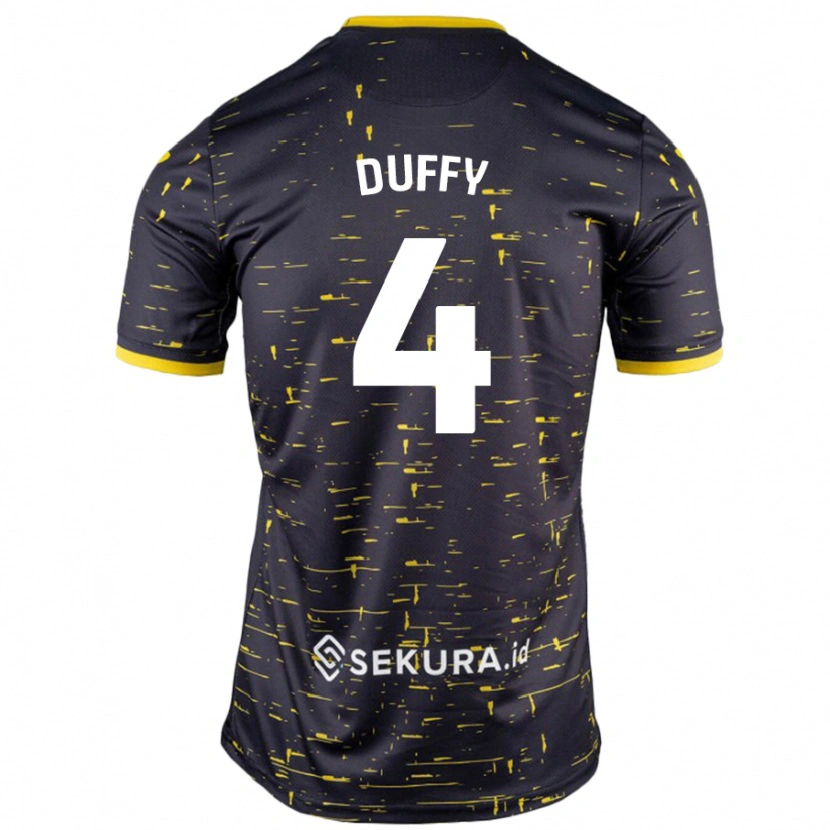 Danxen Men Shane Duffy #4 Black Yellow Away Jersey 2024/25 T-Shirt