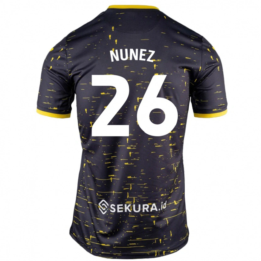 Danxen Men Marcelino Núñez #26 Black Yellow Away Jersey 2024/25 T-Shirt