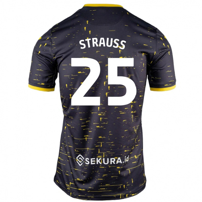 Danxen Men Hope Strauss #25 Black Yellow Away Jersey 2024/25 T-Shirt