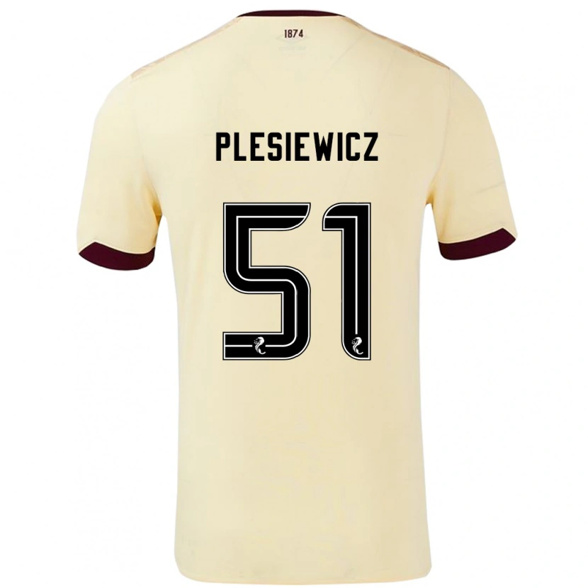 Danxen Men Szymon Plesiewicz #51 Cream Burgundy Away Jersey 2024/25 T-Shirt