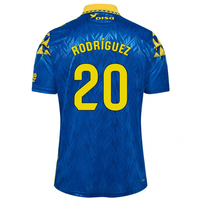 Danxen Men Kirian Rodríguez #20 Blue Yellow Away Jersey 2024/25 T-Shirt