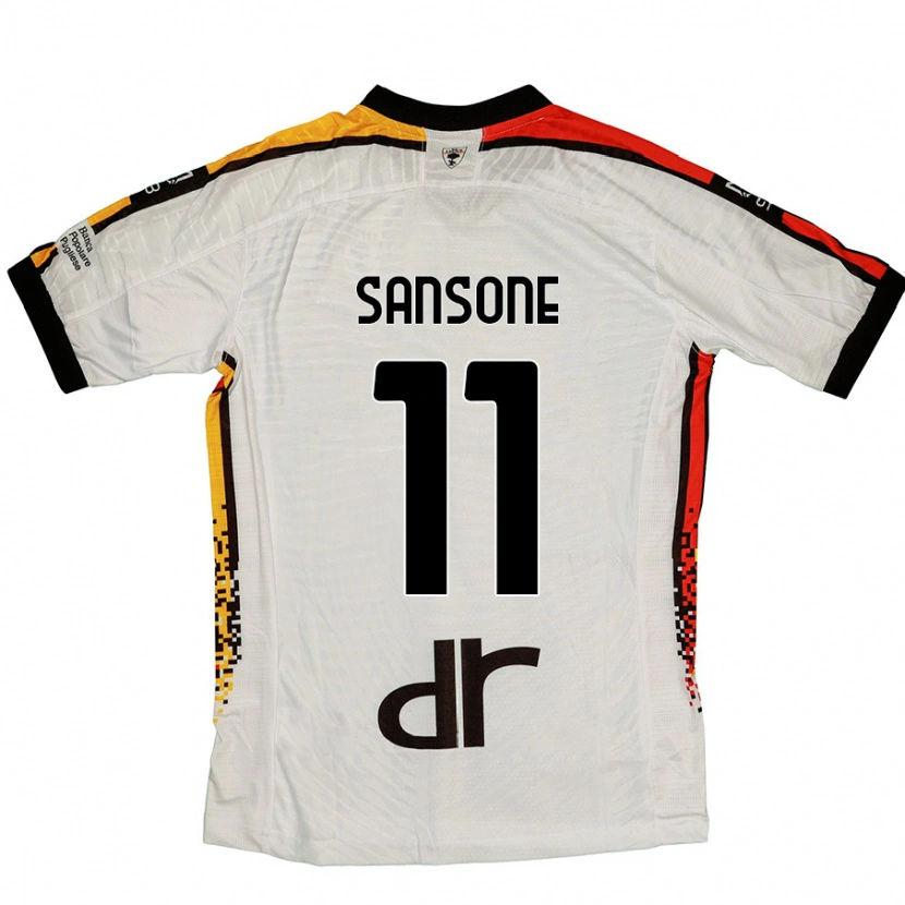 Danxen Men Nicola Sansone #11 White Black Away Jersey 2024/25 T-Shirt