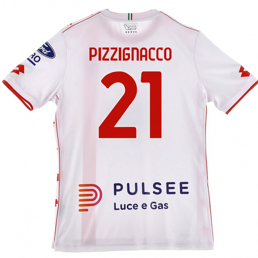 Danxen Men Semuel Pizzignacco #21 White Red Away Jersey 2024/25 T-Shirt