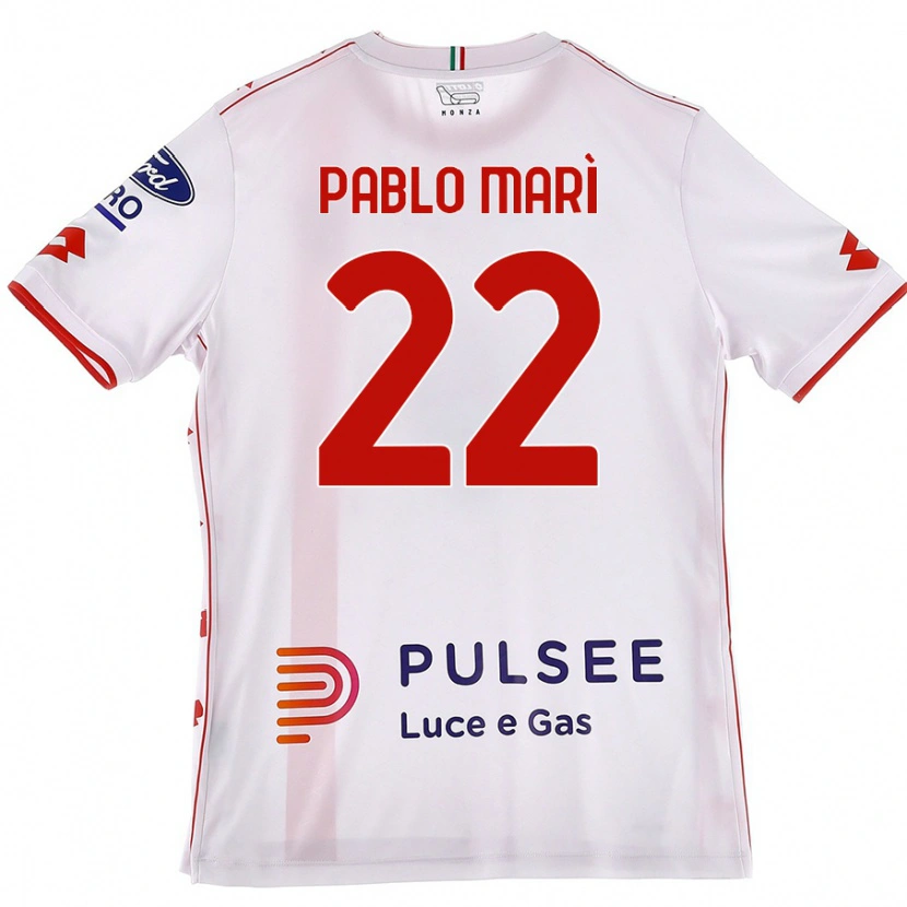 Danxen Men Pablo Marí #22 White Red Away Jersey 2024/25 T-Shirt