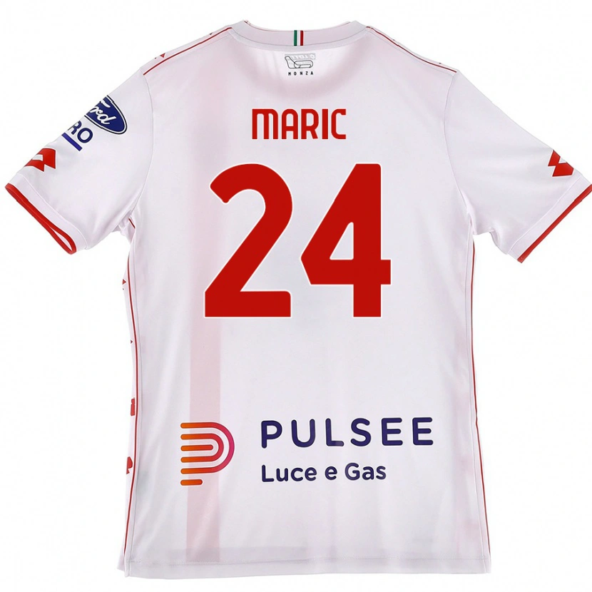 Danxen Men Mirko Maric #24 White Red Away Jersey 2024/25 T-Shirt