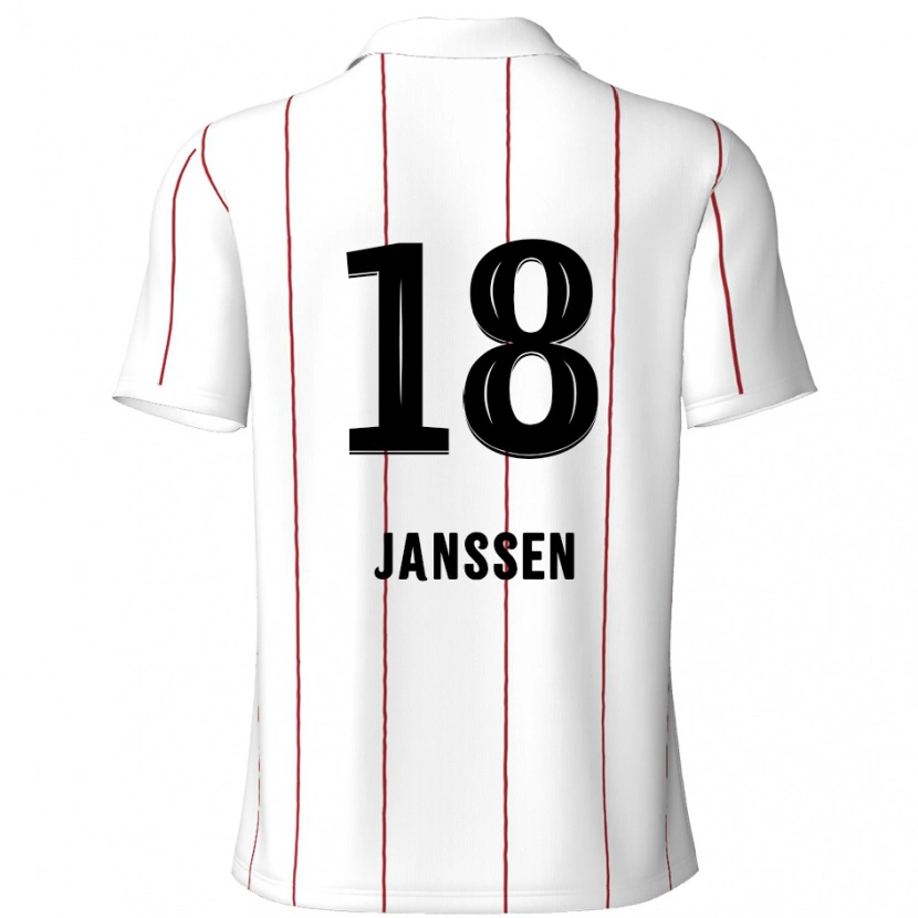 Danxen Men Vincent Janssen #18 White Black Away Jersey 2024/25 T-Shirt