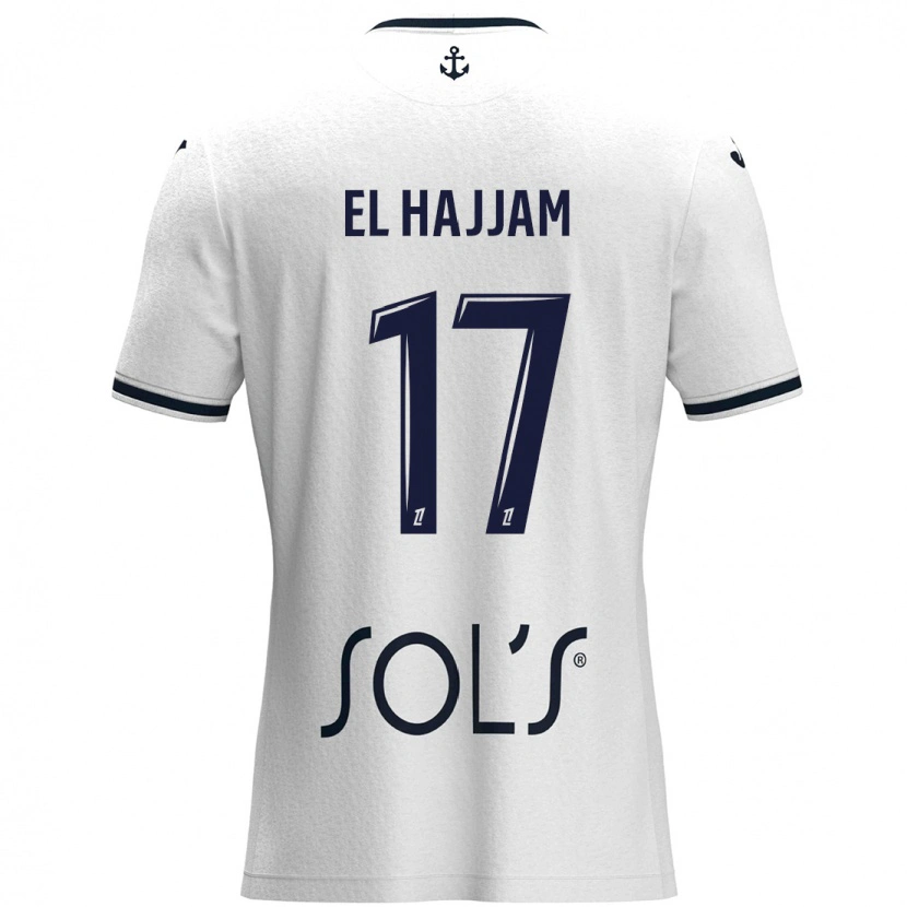 Danxen Men Oualid El Hajjam #17 White Dark Blue Away Jersey 2024/25 T-Shirt