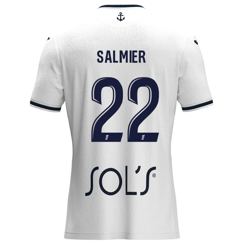 Danxen Men Yoann Salmier #22 White Dark Blue Away Jersey 2024/25 T-Shirt