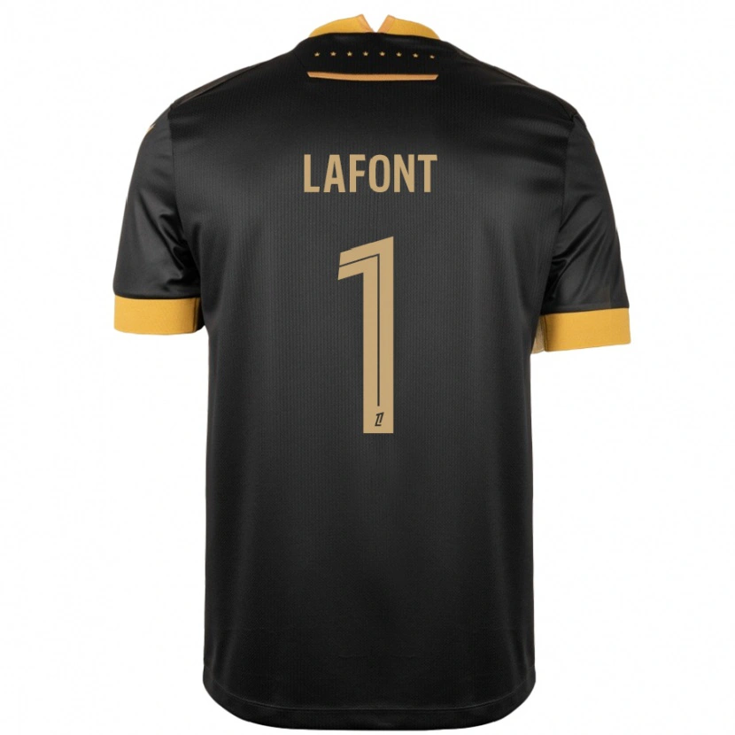 Danxen Men Alban Lafont #1 Black Brown Away Jersey 2024/25 T-Shirt