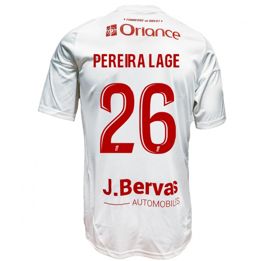 Danxen Men Mathias Pereira Lage #26 White Red Away Jersey 2024/25 T-Shirt