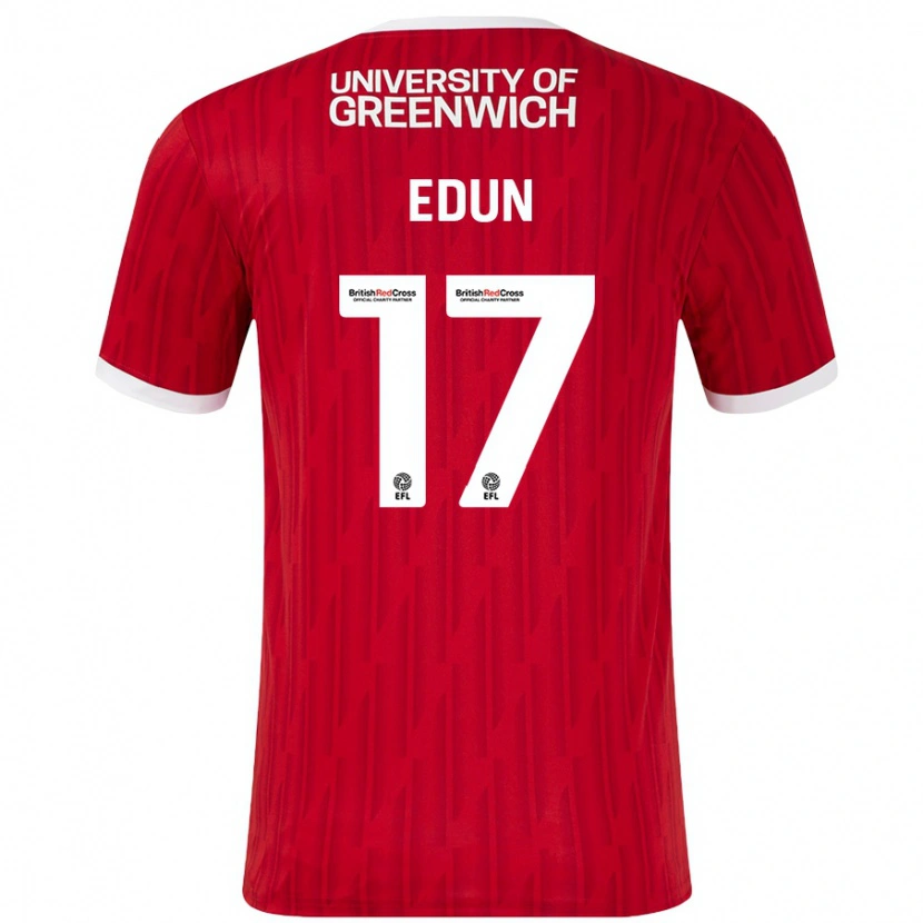 Danxen Women Tayo Edun #17 Red White Home Jersey 2024/25 T-Shirt