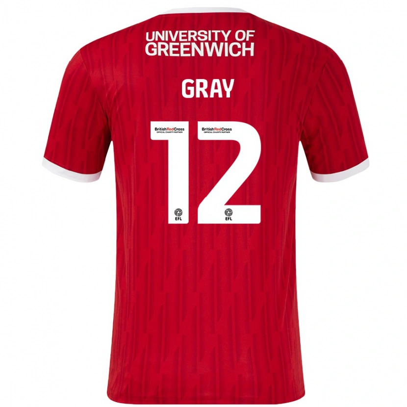 Danxen Women Jessica Gray #12 Red White Home Jersey 2024/25 T-Shirt