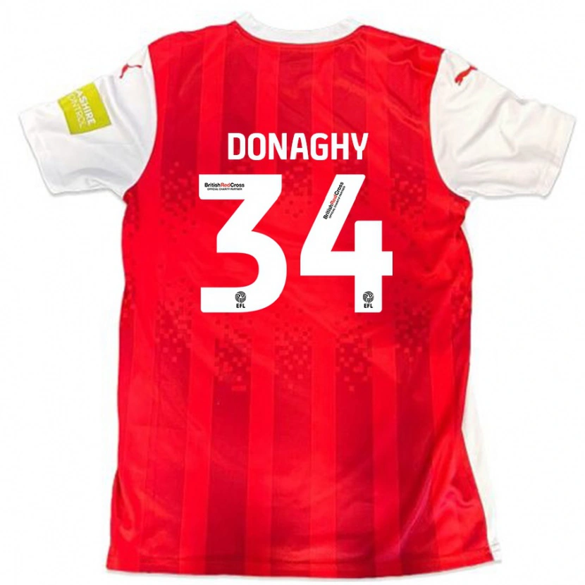 Danxen Women Tom Donaghy #34 Red White Home Jersey 2024/25 T-Shirt