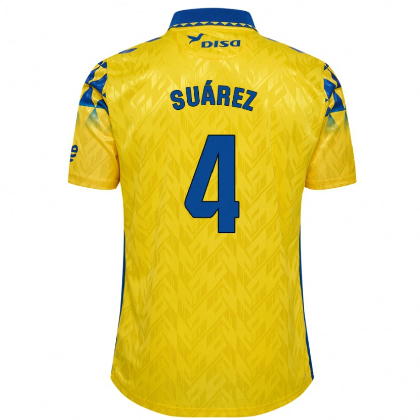 Danxen Women Alex Suárez #4 Yellow Blue Home Jersey 2024/25 T-Shirt