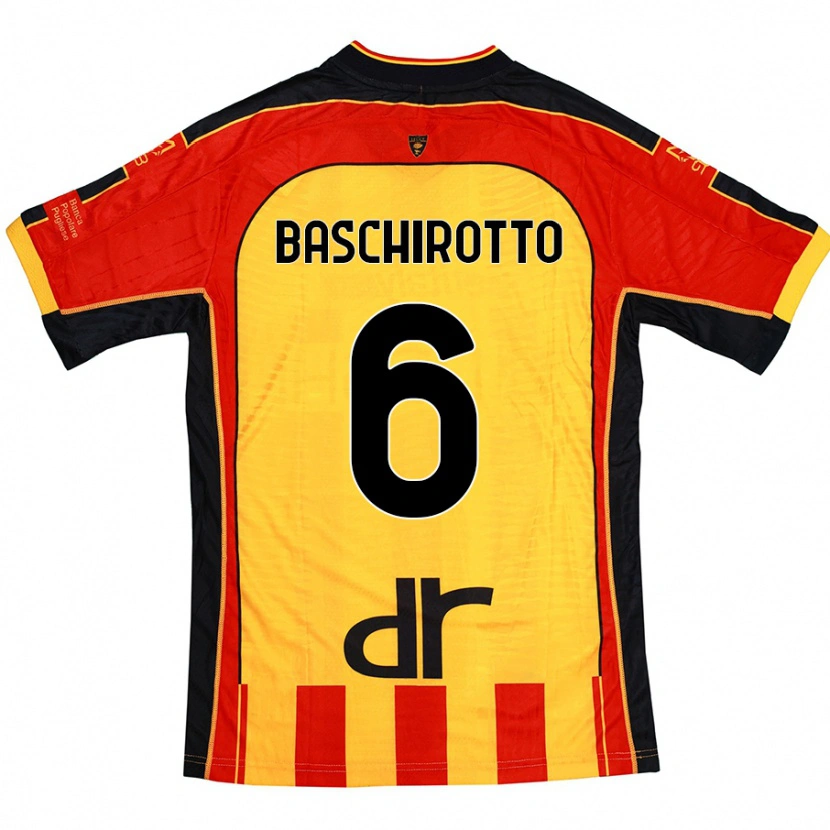 Danxen Women Federico Baschirotto #6 Yellow Red Home Jersey 2024/25 T-Shirt