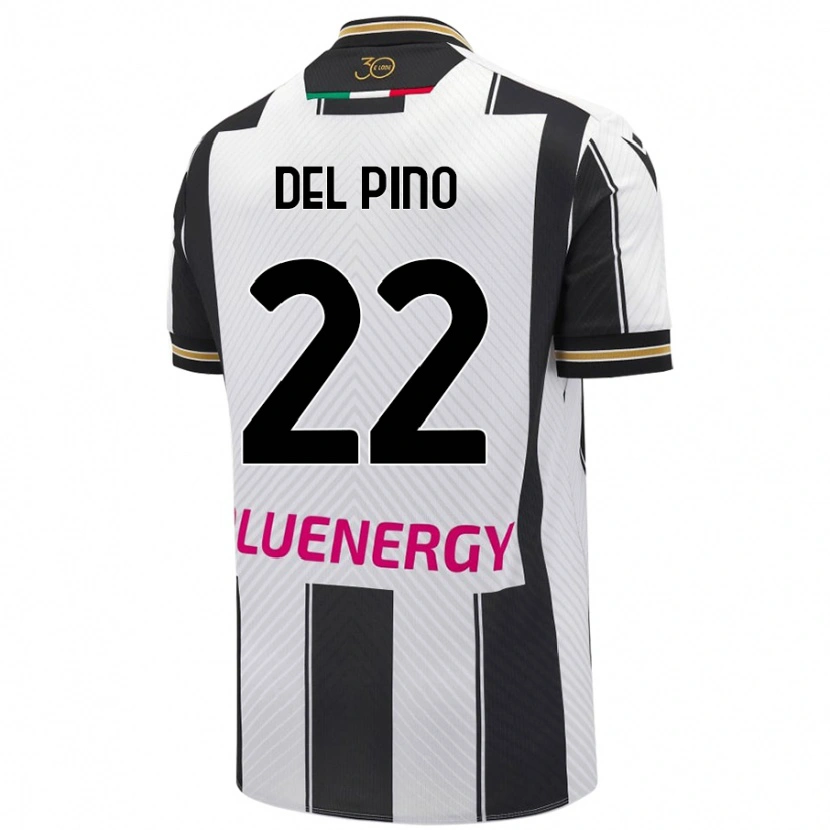 Danxen Women Lorenzo Del Pino #22 White Black Home Jersey 2024/25 T-Shirt