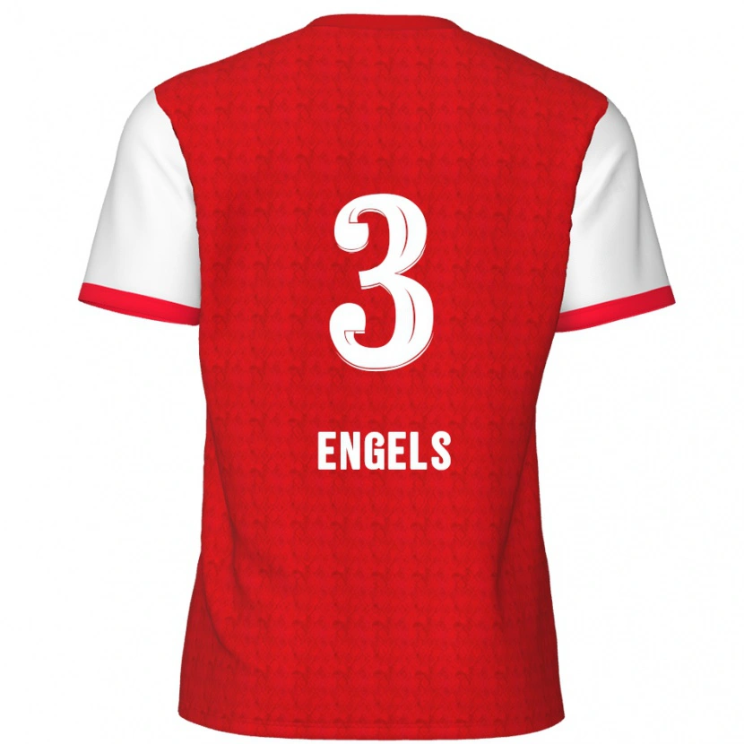 Danxen Women Björn Engels #3 Red White Home Jersey 2024/25 T-Shirt