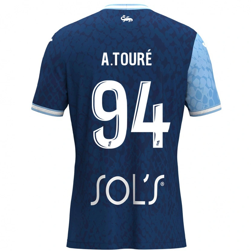 Danxen Women Abdoulaye Touré #94 Sky Blue Dark Blue Home Jersey 2024/25 T-Shirt