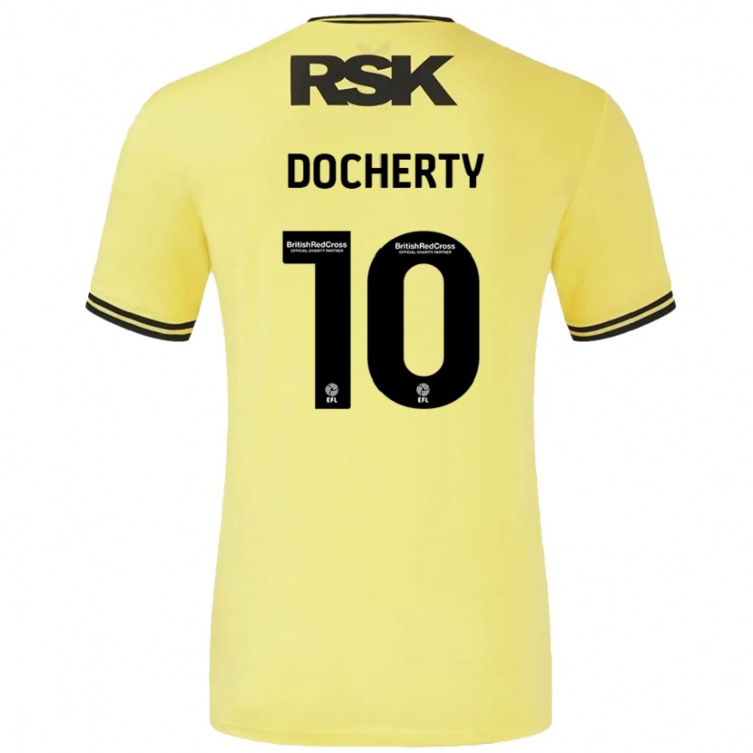 Danxen Women Greg Docherty #10 Yellow Black Away Jersey 2024/25 T-Shirt