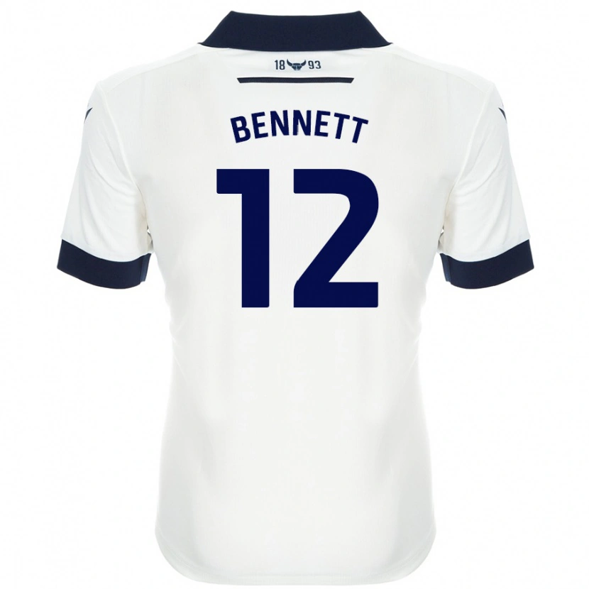 Danxen Women Joe Bennett #12 White Navy Blue Away Jersey 2024/25 T-Shirt