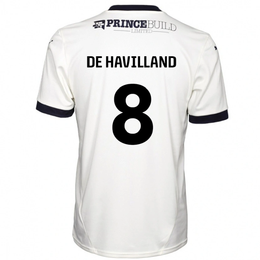 Danxen Women Ryan De Havilland #8 Off White Black Away Jersey 2024/25 T-Shirt