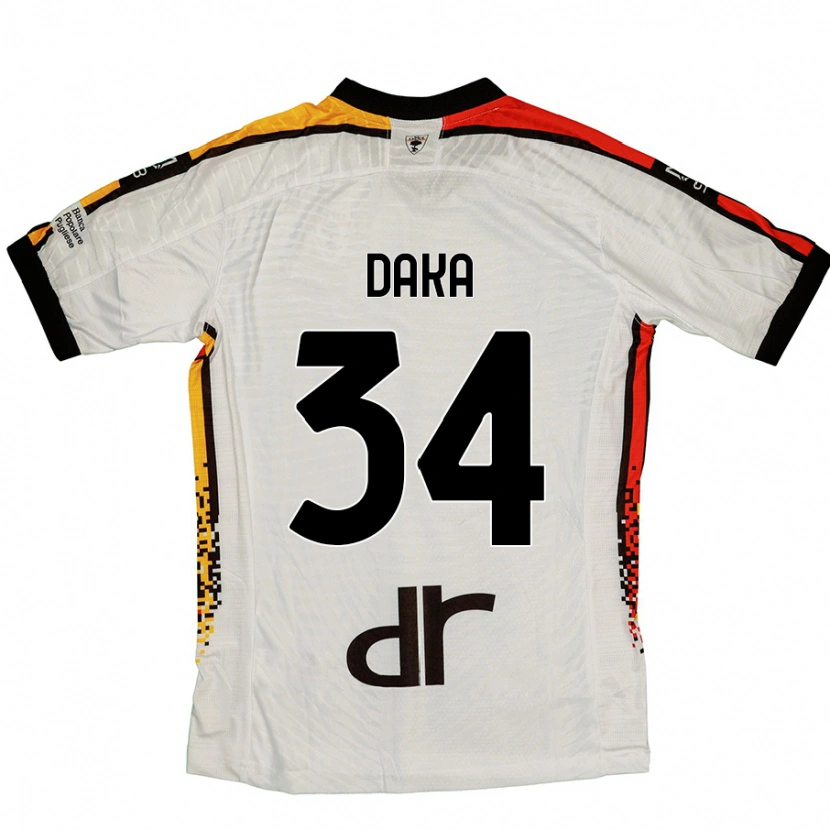 Danxen Women Dario Daka #34 White Black Away Jersey 2024/25 T-Shirt