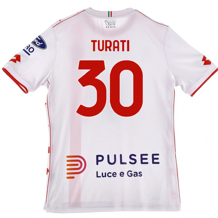 Danxen Women Stefano Turati #30 White Red Away Jersey 2024/25 T-Shirt