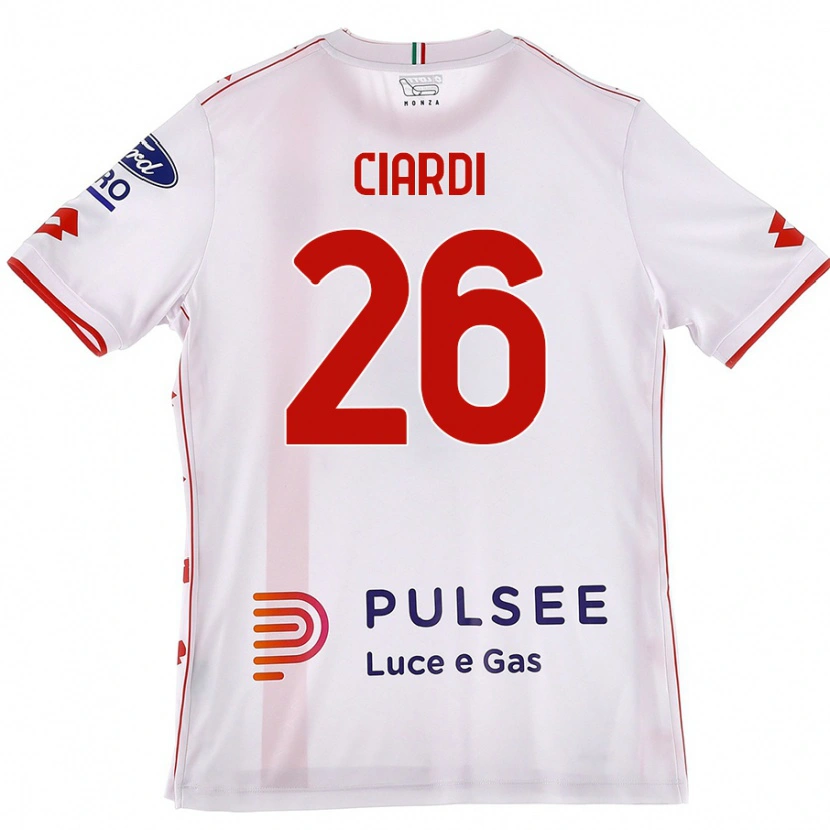 Danxen Women Tommaso Ciardi #26 White Red Away Jersey 2024/25 T-Shirt