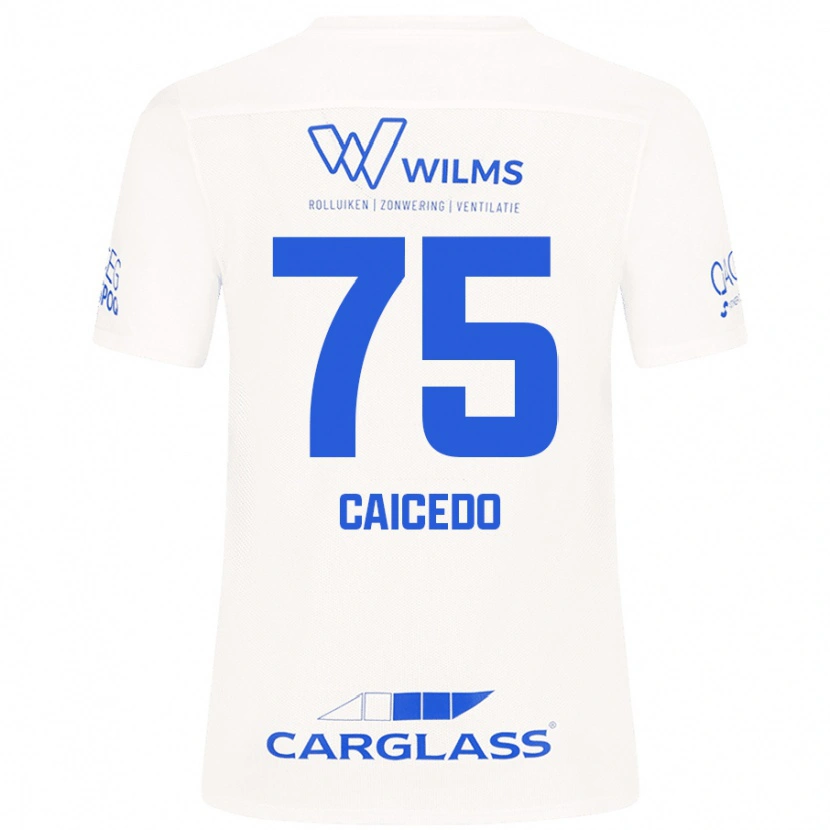 Danxen Women Alfred Caicedo #75 White Away Jersey 2024/25 T-Shirt