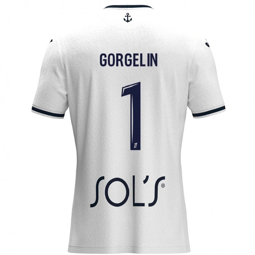 Danxen Women Mathieu Gorgelin #1 White Dark Blue Away Jersey 2024/25 T-Shirt