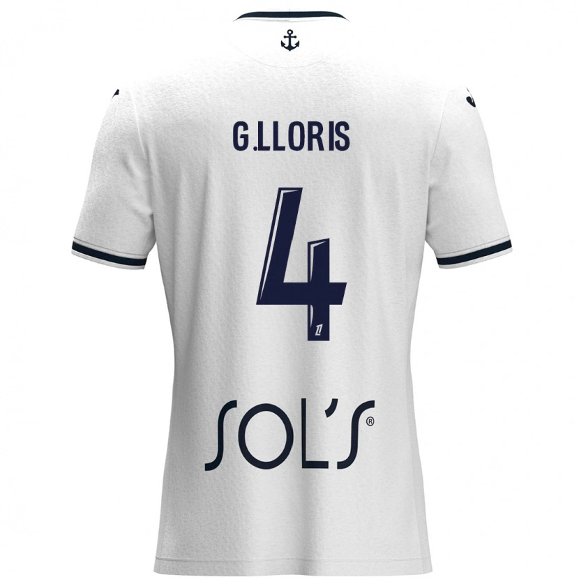 Danxen Women Gautier Lloris #4 White Dark Blue Away Jersey 2024/25 T-Shirt