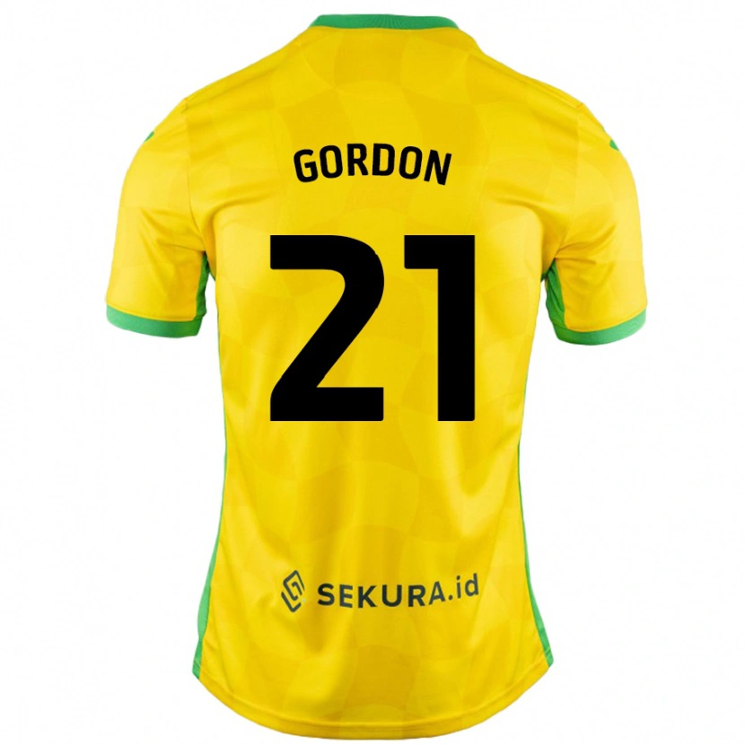 Danxen Kid Kaide Gordon #21 Yellow Green Home Jersey 2024/25 T-Shirt