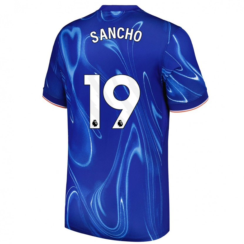 Danxen Kid Jadon Sancho #19 Blue White Home Jersey 2024/25 T-Shirt