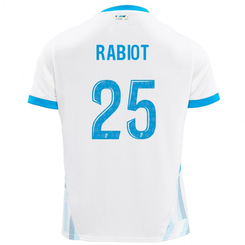 Danxen Kid Adrien Rabiot #25 White Sky Blue Home Jersey 2024/25 T-Shirt