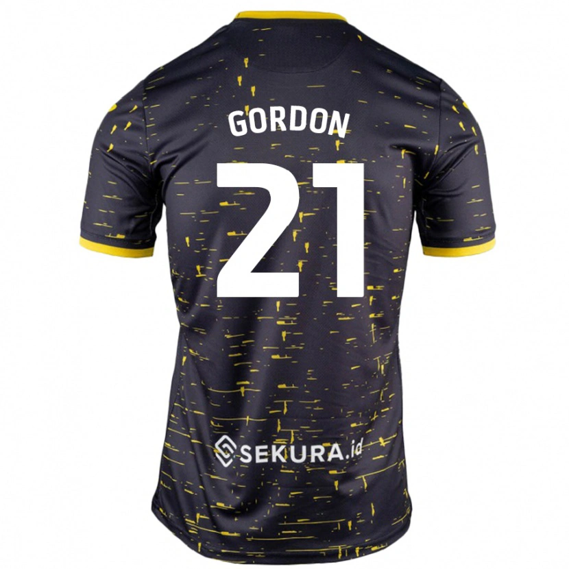 Danxen Kid Kaide Gordon #21 Black Yellow Away Jersey 2024/25 T-Shirt