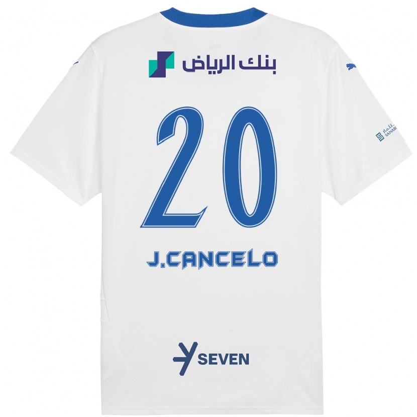 Danxen Kid João Cancelo #20 White Blue Away Jersey 2024/25 T-Shirt