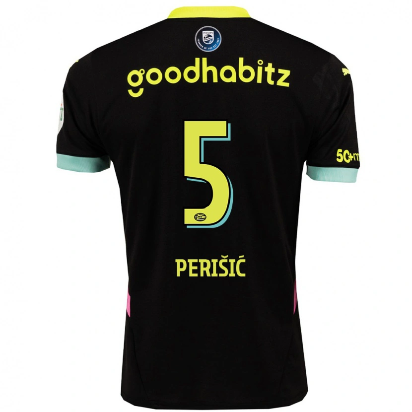 Danxen Kid Ivan Perisic #5 Black Yellow Away Jersey 2024/25 T-Shirt