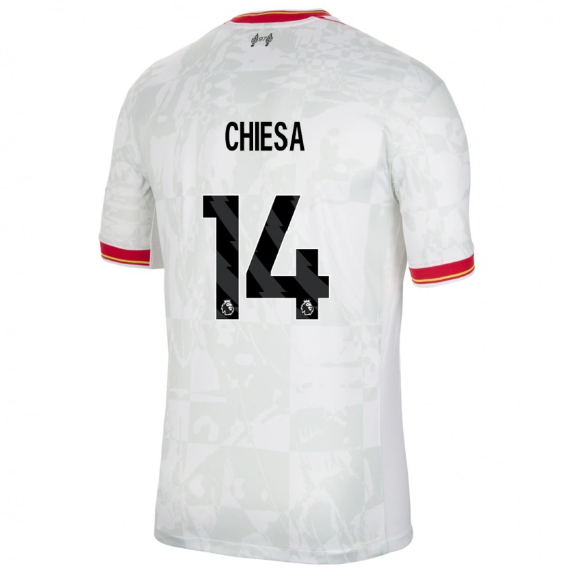 Danxen Kid Federico Chiesa #14 White Red Black Third Jersey 2024/25 T-Shirt